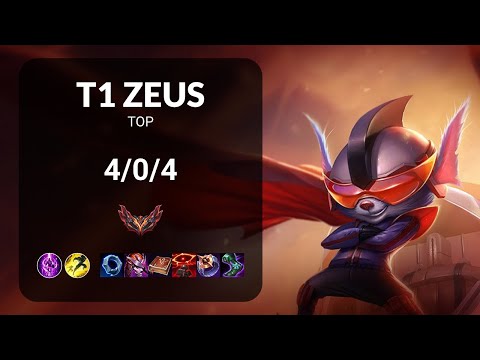 T1 Zeus Rumble vs Sion TOP - KR GRANDMASTER Patch 13.13