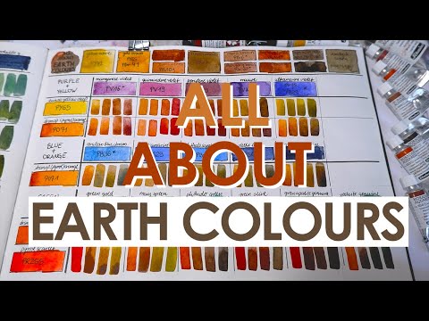 MIXING & SWATCHING ALL EARTH COLOURS In My Watercolour Collection