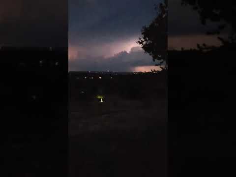 Constant lightning from the supercell that caused Austin's hail damage. Credit: Alyna Ausley