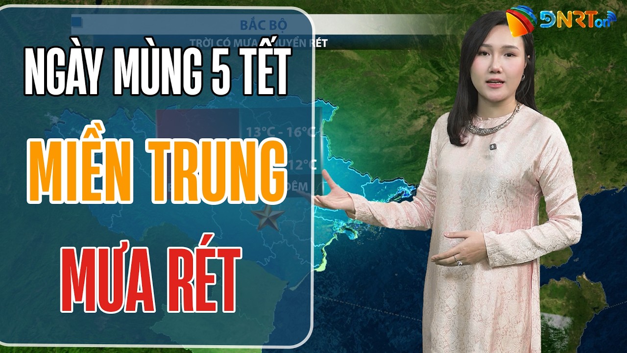 Thời tiết ngày mới Mùng 5 Tết | Trung Bộ trời chuyển mưa rét, Nam Bộ đề phòng dông trái mùa