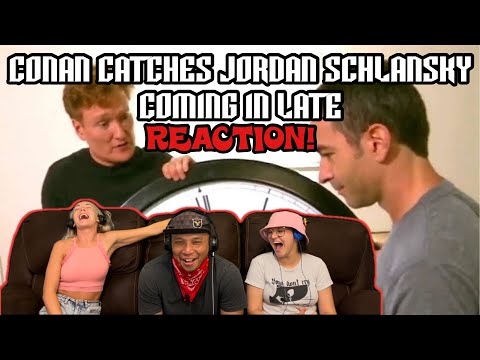 Conan Catches Jordan Schlansky Coming In Late - Reaction!