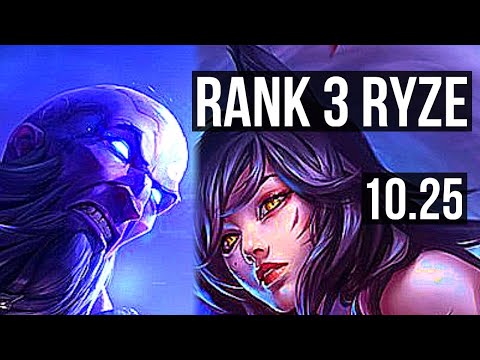 RYZE vs AHRI (MID) (DEFEAT) | Rank 3 Ryze | NA Challenger | v10.25