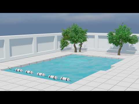 Swimming pool wave power attenuator