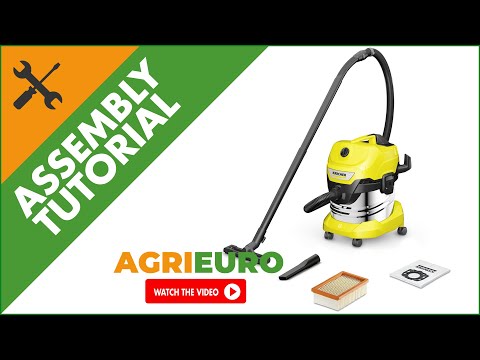 Kärcher WD 4 S V-20/5/22 Wet and Dry Vacuum Cleaner - Stainless Steel Drum - Assembly tutorial