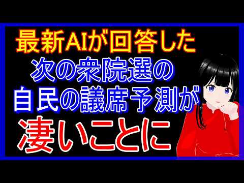 次の衆院選で新党の世論調査が驚きの結果に！さらに自民の議席予測を最新AIに質問したら凄い結果に…