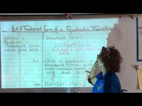 Section 2.3 writing quadratic