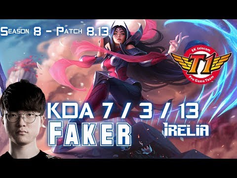 SKT T1 Faker IRELIA vs ZOE Mid - Patch 8.13 KR Ranked