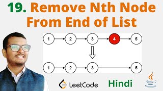YouTube video '19. Remove Nth Node From End of List || Java || Leetcode || Hindi'