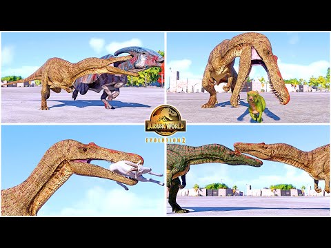 Suchomimus All Perfect Animations & Interactions in San Marie Bay 🦖 Jurassic World Evolution 2 - JWE