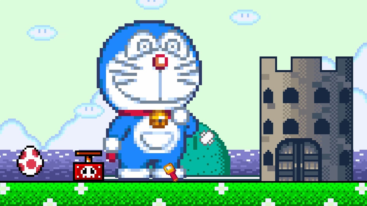 Doraemon Castle Calamity in Super Mario World (Pixel Fan Animation)