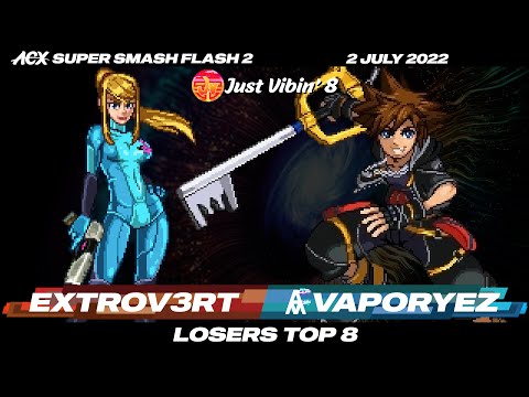 Extrov3rt (Zero Suit Samus) vs VaporeyeZ (Sora) - Losers Top 8 - Just Vibin' 8