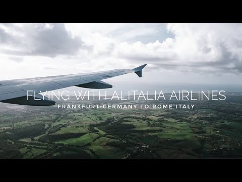 Flying from Frankfurt Germany to Rome Italy with Alitalia Airlines | ITALY Travel VLOG #1