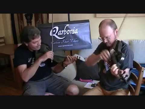 Oriol Saña & Casey Driessen playing on carbon fiber violins