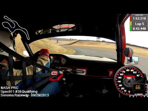 Sonoma Raceway @ Sears Point Porsche Spec911 Lap 1:53.20 w/data