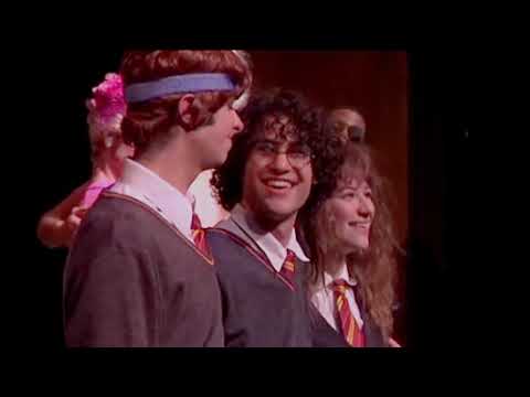 Trailer collage: Time-Turner jokes, Quidditch pantomime, and ensemble bows