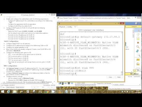 CCNA 3 Packet Tracer Activity 4.5.1.2 solution
