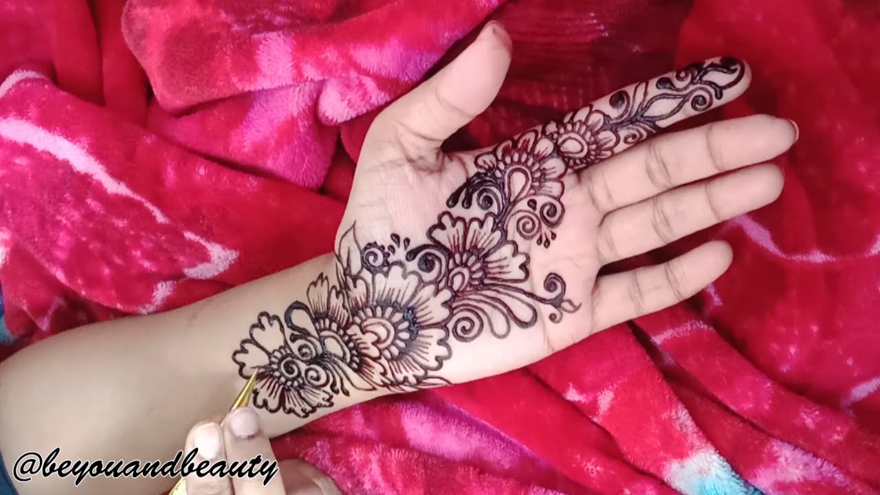 floral color mehndi design for festivals by be you and beauty