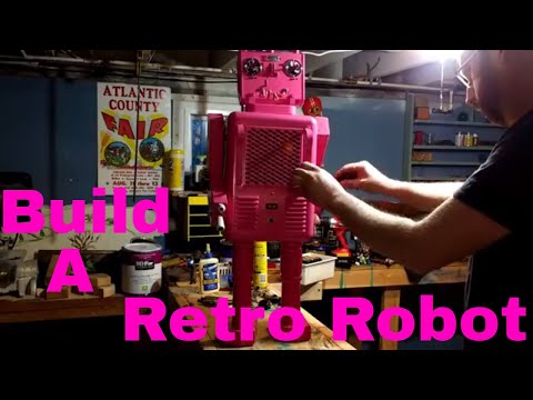 Retro Robot Sculpture Build Made From Trash Picked Treasure!