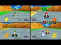 Mario Kart 64 Amped Up All Stages 4 Player Netplay 60fps