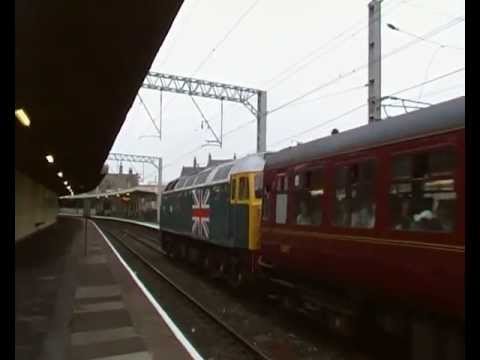 57006 and 47580 depart Carnforth with Statesman charter.  8th September 2012