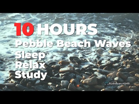 Pebble Beach Wave Sounds - 10 Hours White Noise-[Sleep/Relaxation/Study/No Talking/自然音]