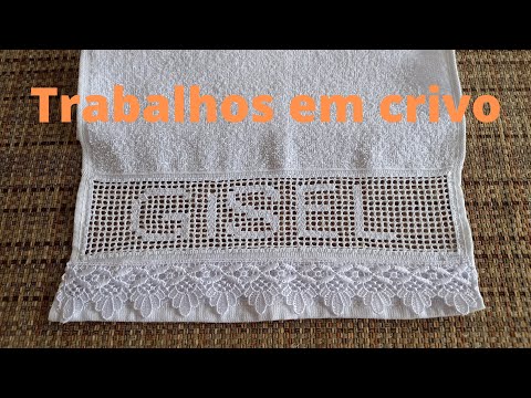 Toalha Lavabo em Crivo.    Parte 2