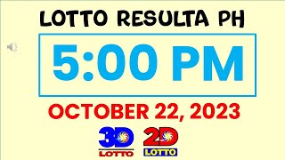 5 PM LOTTO RESULT TODAY OCTOBER 22, 2023