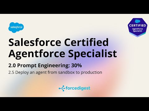 Salesforce Certified Agentforce Specialist Exam Full Course Vol. 2.5 | Study Guide