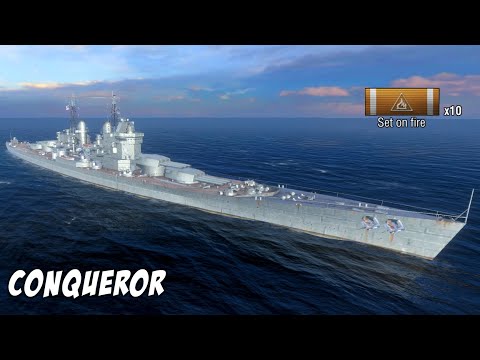 Conqueror , Barbequeror 100k Damage | World of Warships Blitz