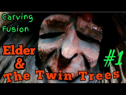 Elder & the twin trees - Fantasy chiansaw carving.