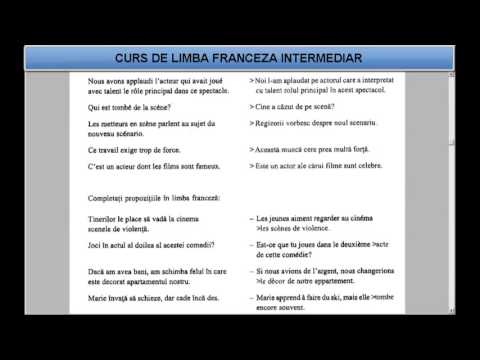 Curs de limba Franceza Intermediari (tema+vocabular) - Lectia 11