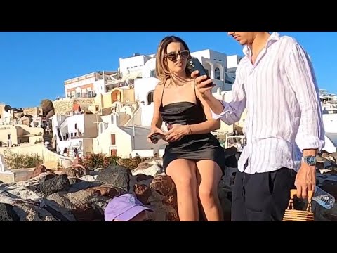 GREECE🇬🇷, SANTORINI WALKING TOUR, OIA VILLAGE, SANTORINI CITY WALK #greece #santorini #oia #travel