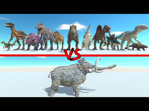 New Mammoth in Battle with All Dinosaurs - Animal Revolt Battle Simulator