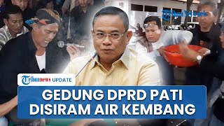 Malam Jelang Hasil Pansus Hak Angket Bupati Sudewo, Warga Doa & Siram Air Kembang di Depan DPRD Pati
