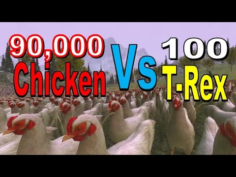 90,000 Chicken Vs 100 T-Rex (Ultimate Epic Battle Simulator)