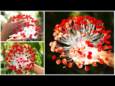 Recycle plastic bottles and paper into flower vases| Paper flower | Home Decor Ideas