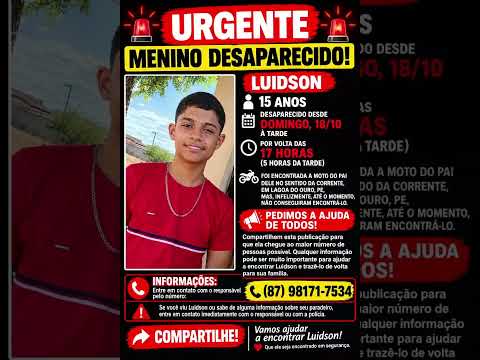 🚨Esse jovem está desaparecido,ele é daqui de Lagoa do Ouro-PE #desaparecimento #desaparecidos