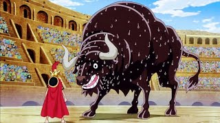 Luffy vs Lucy the Bull Dressrosa arc English Dubbed || One piece ||
