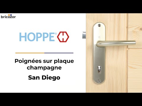 Poignées sur petites plaques - 165 mm - aluminium champagne - San Diego HOPPE