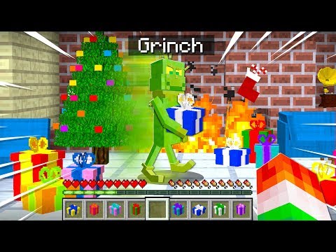 CATCHING THE GRINCH STEALING MINECRAFT PRESENTS!