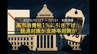 赤い鹿財経週報｜高市消費税1%に引き下げ：経済対策か支持率対策か