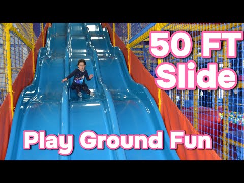 Indoor Playground Fun! 🛝 Giant 50ft Slide, Ball Pit & Obstacle Course