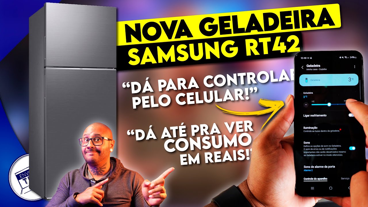 20 anos de GARANTIA 411 litros e MUITA TECNOLOGIA! Nova Geladeira com IA - Samsung RT42