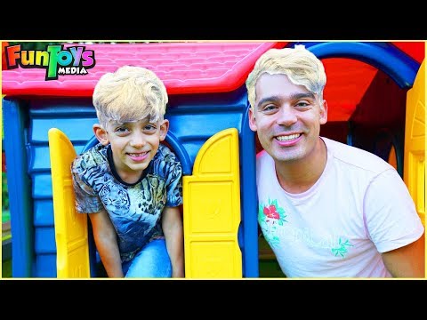 Jason Plays and Builds Toy Playhouse for Fun