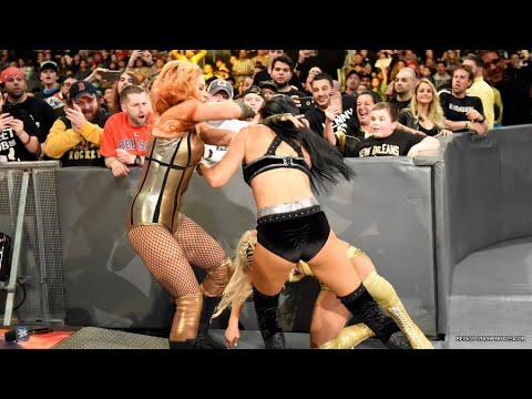 SmackDown Live 4.17.18 - Becky Lynch comes to the aid of Charlotte Flair from The IIconics