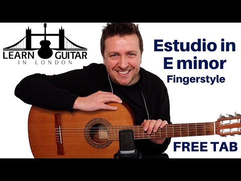 Estudio in Em (Study In E minor) - Classical Guitar Lesson - Drue James - FREE TAB