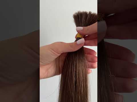 Натуральные волосы в срезе 60 см, 50 грамм, светло-коричневые (№06) video