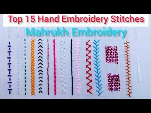 15 Top Beautiful Stitches|Hand Embroidery|New Stitches for Design Full Tutorial For Beginner|Crafts