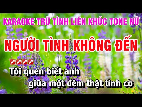 Karaoke Liên Khúc Trữ Tình Tone Nữ Nhạc Sống Dễ Hát - Người Tình Không Đến | Nguyễn Linh