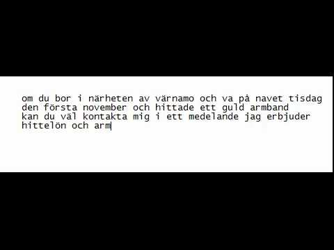 ett viktigt (värnamo) medelande